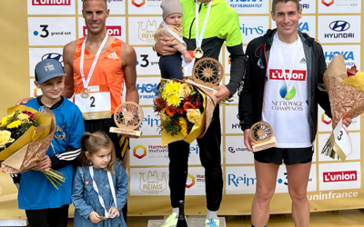 Podium du Marathon de Reims pour Arnaud